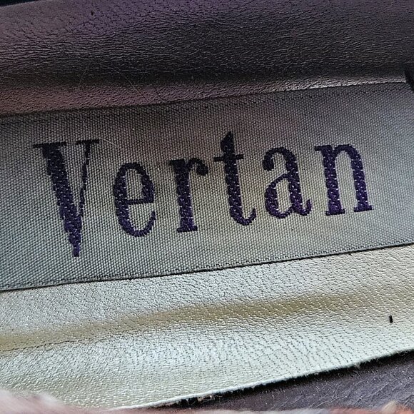 Vertan Brown Leather Suede Criss-Cross Elastic Strap Pumps -  Size 8M - Picture 3 of 8